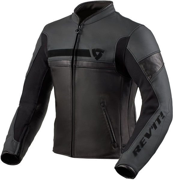 Image of REVIT MILE LEATHER JACKET - BLACK