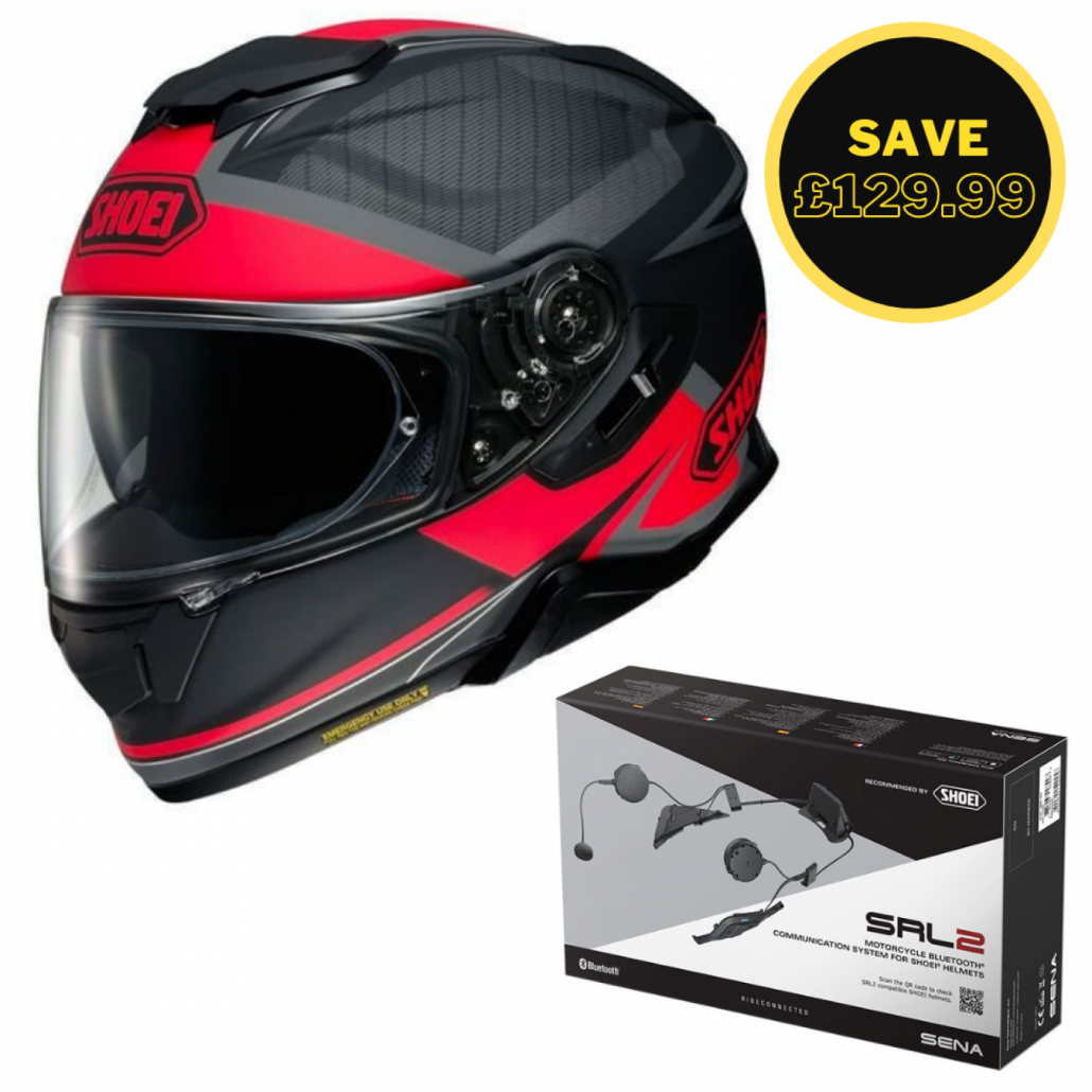 Image of SHOEI GT AIR 2 - AFFAIR TC1 + SENA SRL 2 BUNDLE