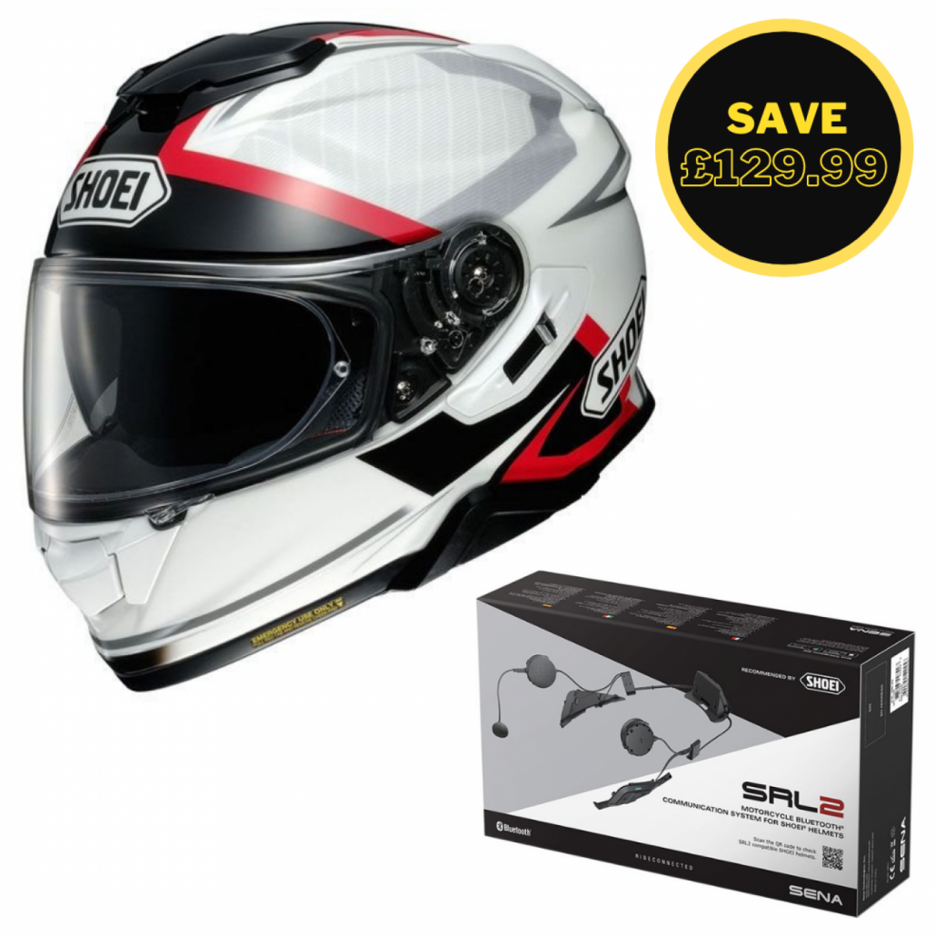 Image of SHOEI GT AIR 2 - AFFAIR TC6 + SENA SRL 2 BUNDLE