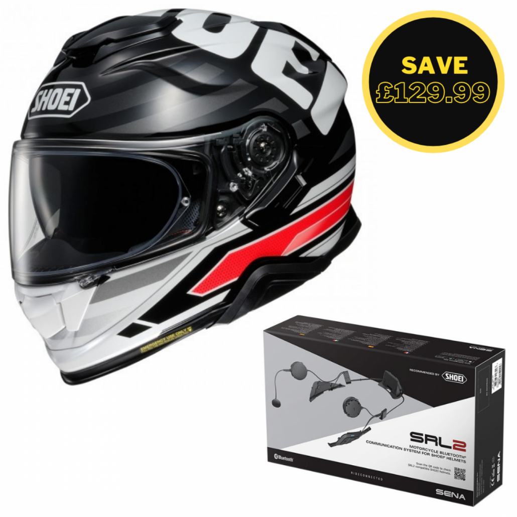 Image of SHOEI GT AIR 2 - INSIGNIA TC1 - SENA SRL 2 BUNDLE