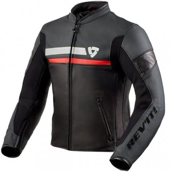 REVIT MILE LEATHER JACKET - BLACK/RED image